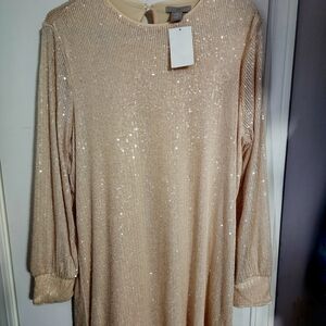 H&M Beige Sequin Top